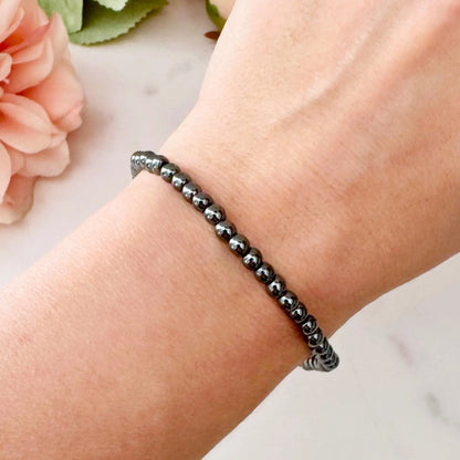 4mm Hematite Beaded Bracelet