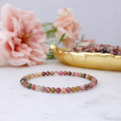 4mm Rainbow Tourmaline Bracelet