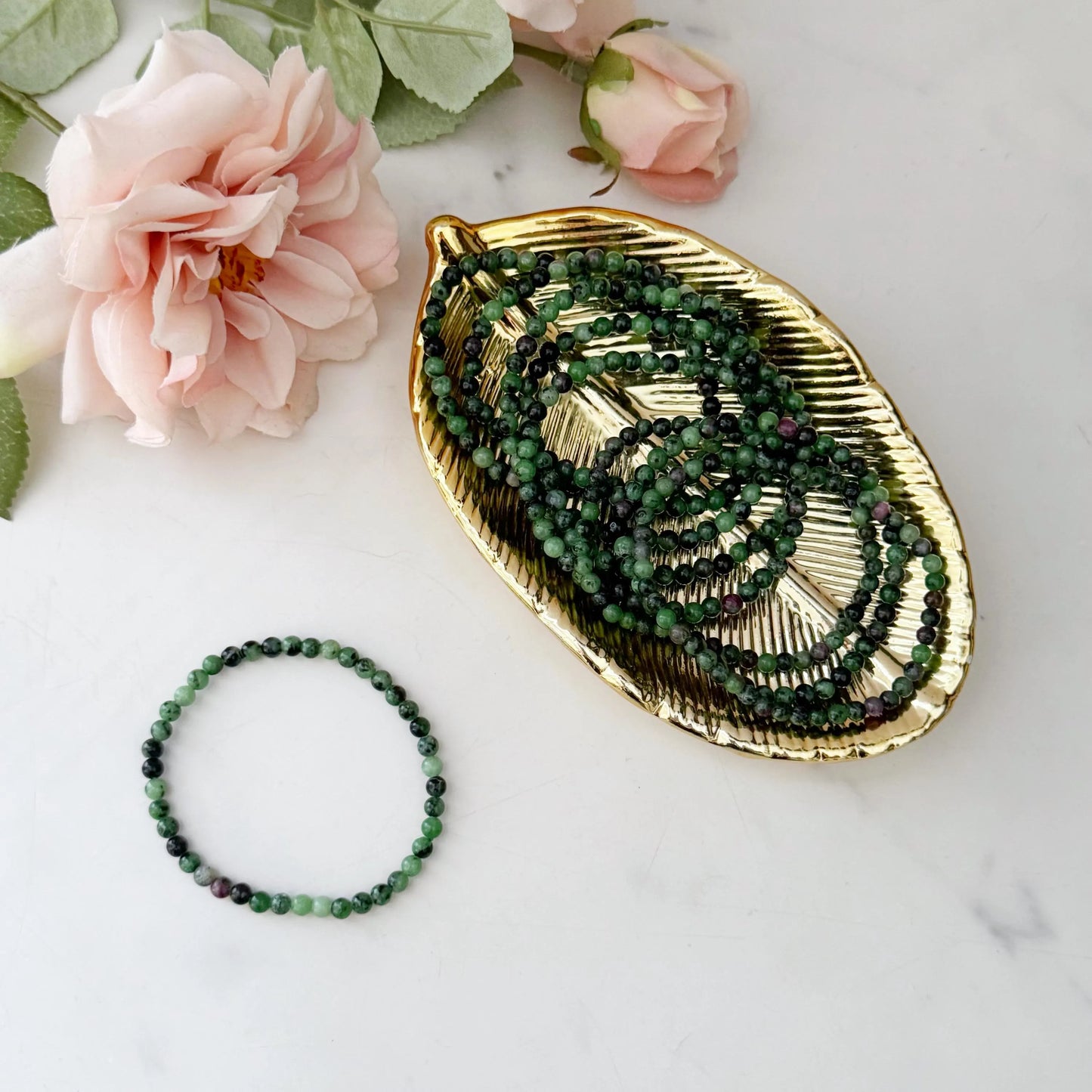 4mm Ruby Zoisite Beaded Bracelet