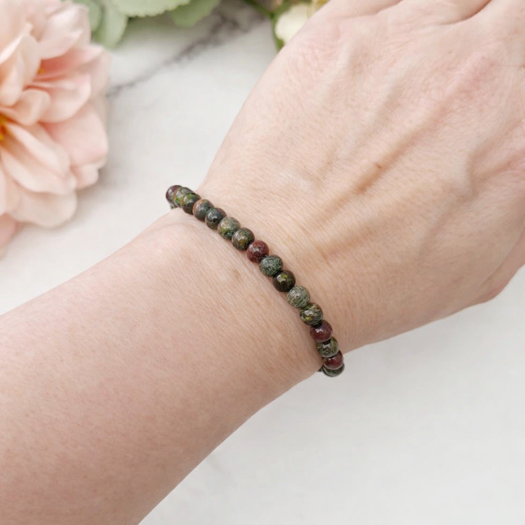 4mm Dragon Stone Beaded Bracelet