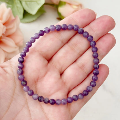 4mm Lepidolite Beaded Bracelet