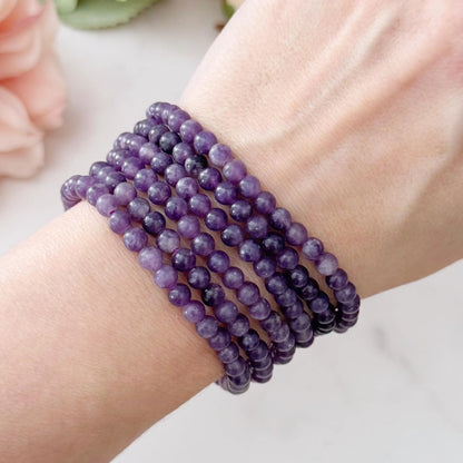 4mm Lepidolite Beaded Bracelet