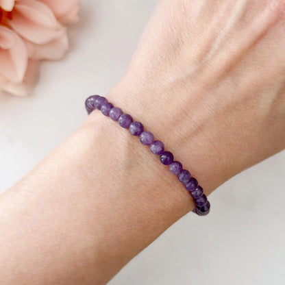 4mm Lepidolite Beaded Bracelet