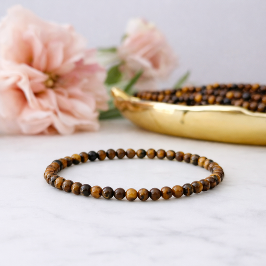 4mm Tiger Eye Beaded Bracelet