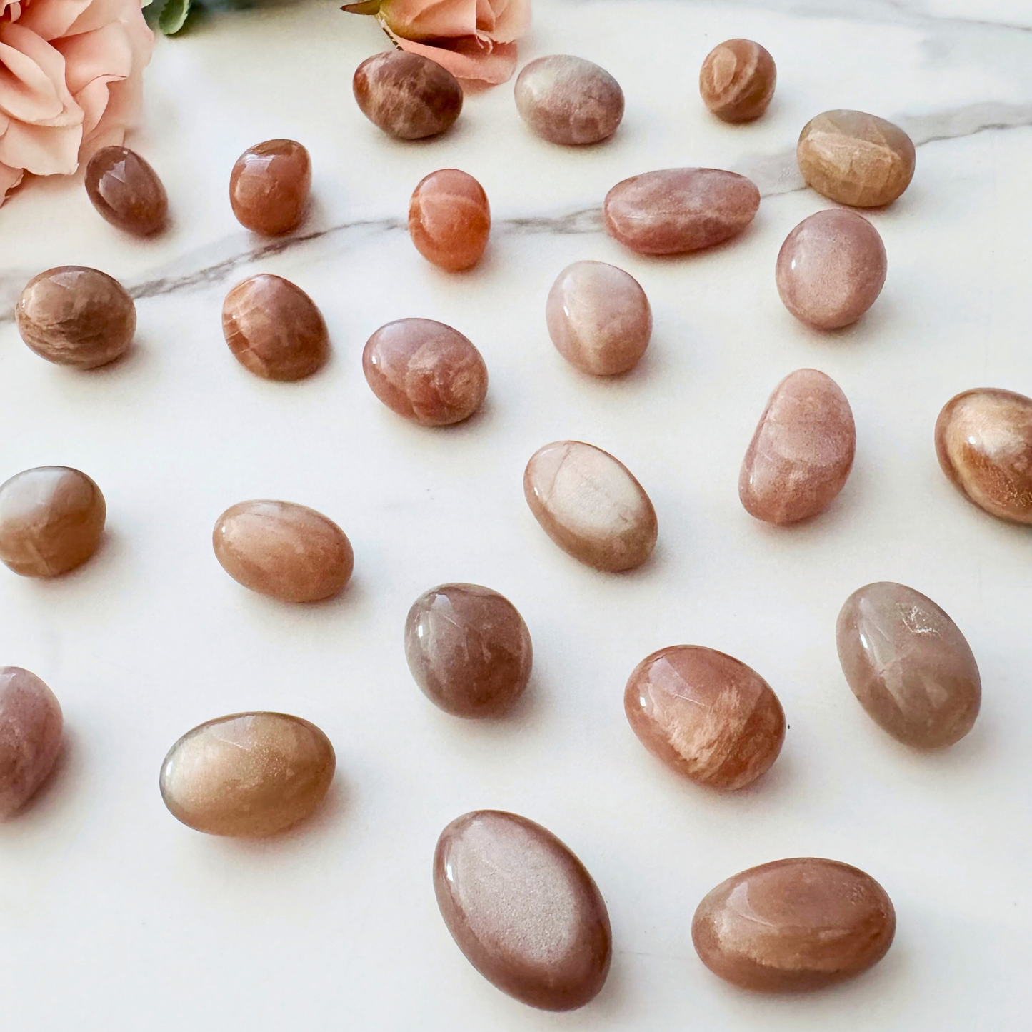 Peach Moonstone Tumbled Stones