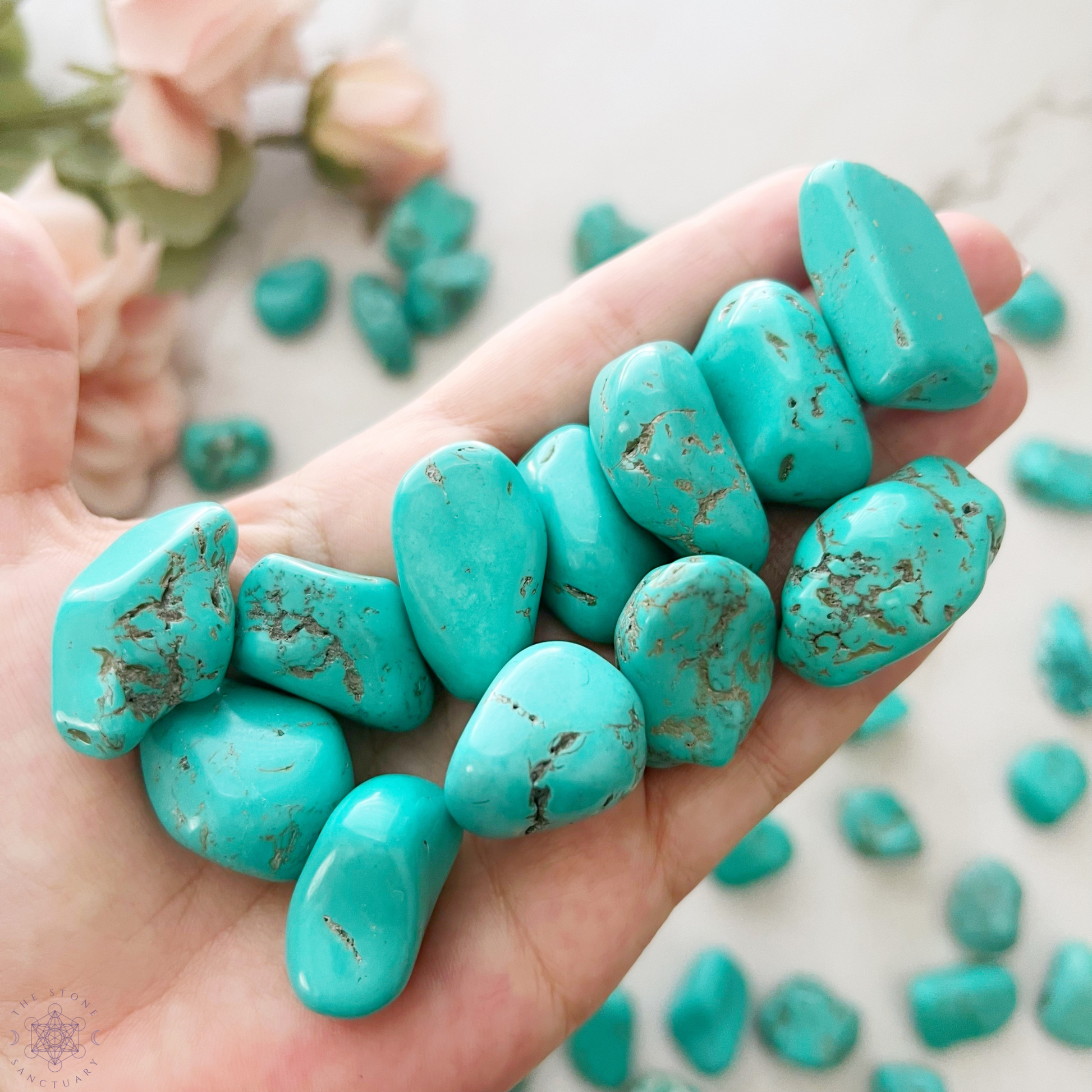 Turquoise Howlite Tumbled Stones The Stone Sanctuary