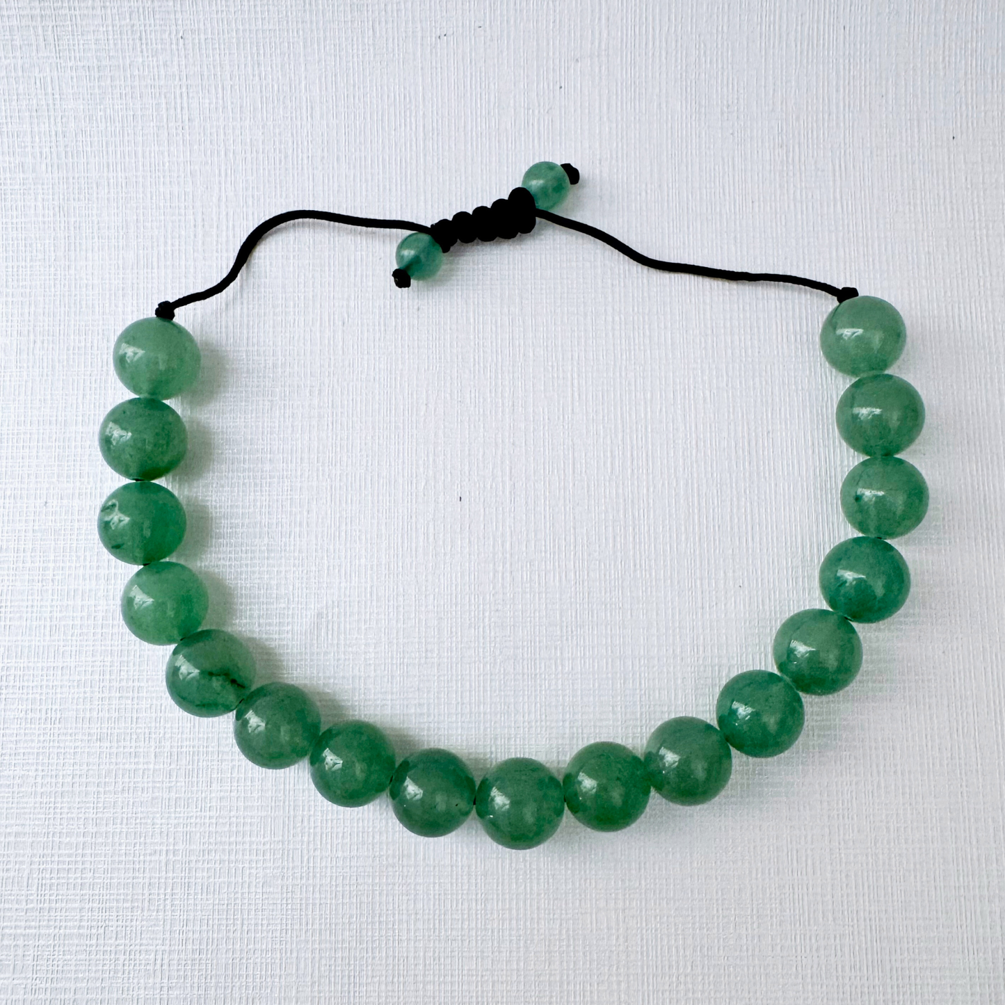 10mm Adjustable Green Aventurine Beaded Bracelet