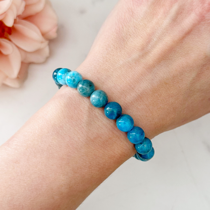 8mm Apatite Beaded Bracelet