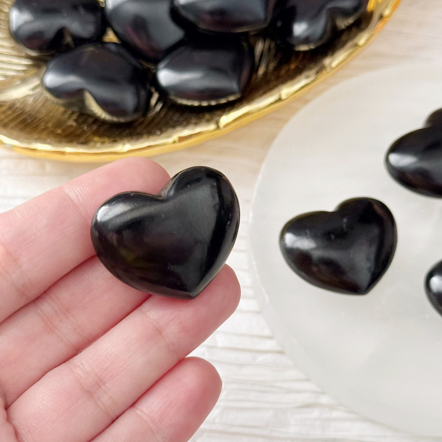 1" Mini Jet Crystal Heart