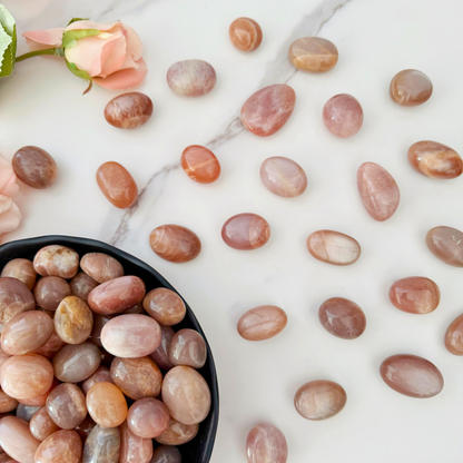 Peach Moonstone Tumbled Stones