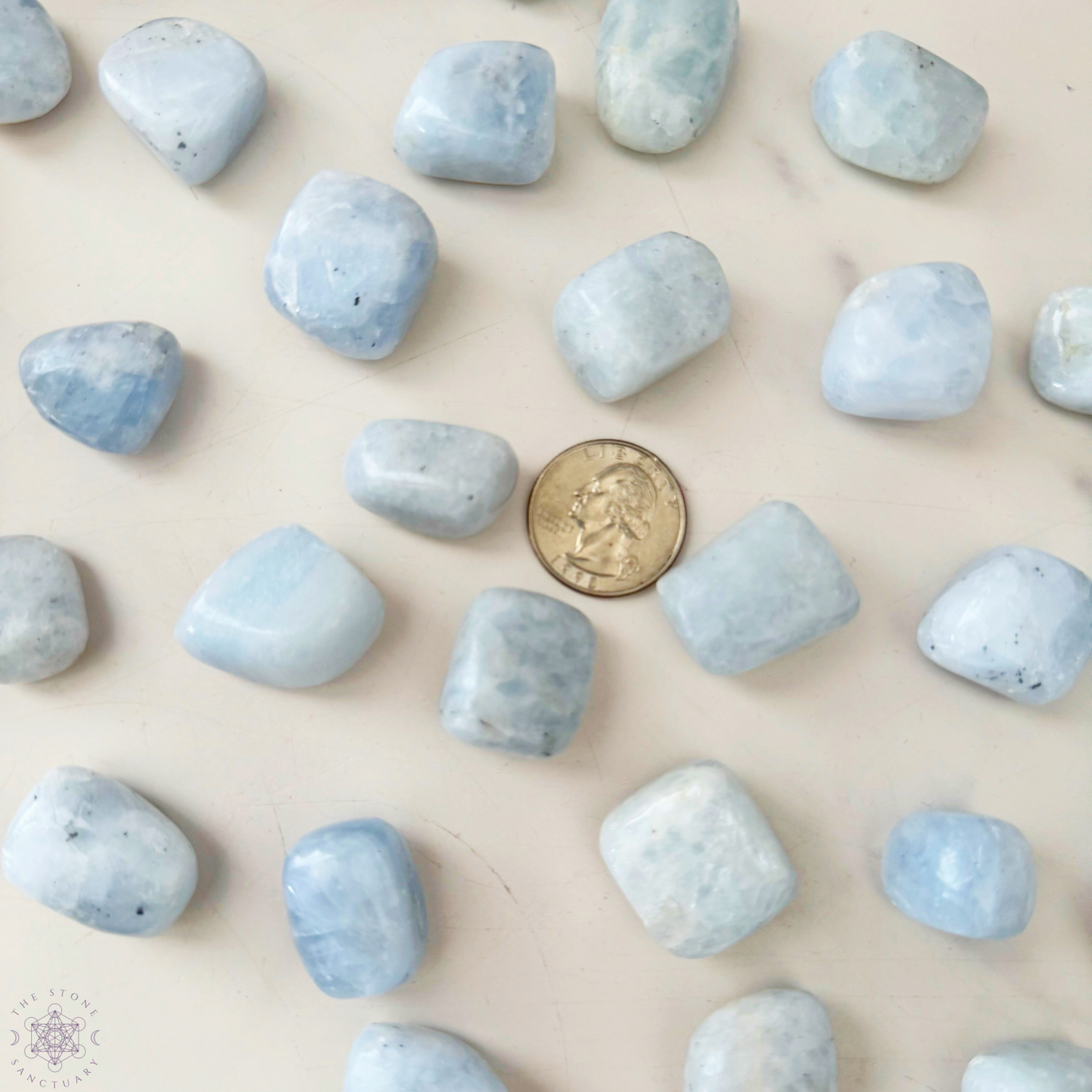 Blue Calcite Tumbled Stones