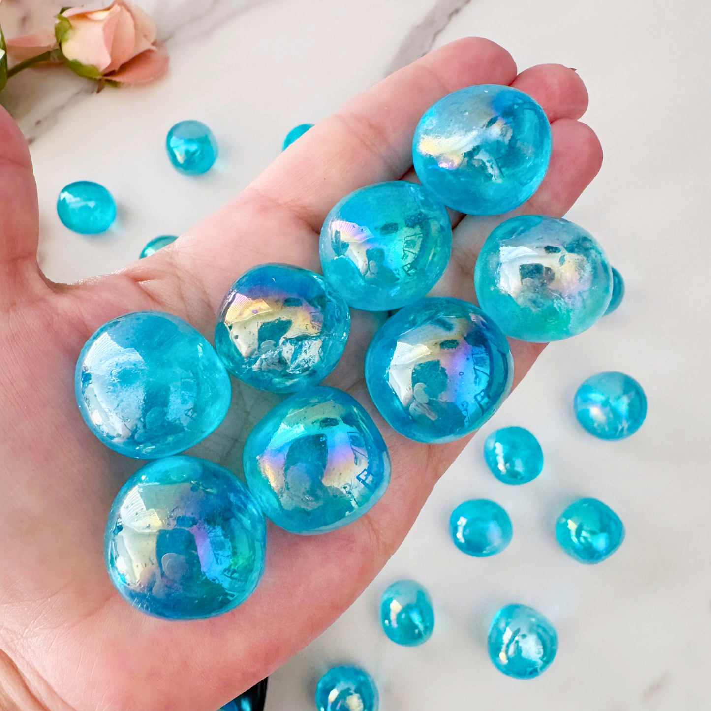 Aqua Aura Quartz Tumbled Stones