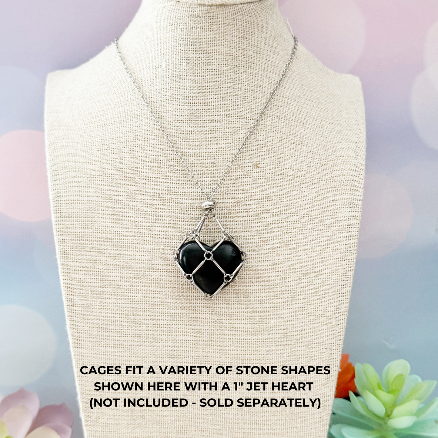 24" Stainless Steel Net Cage Necklace