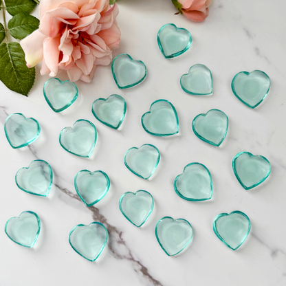 Aqua Blue Obsidian Heart Shaped Worry Stone