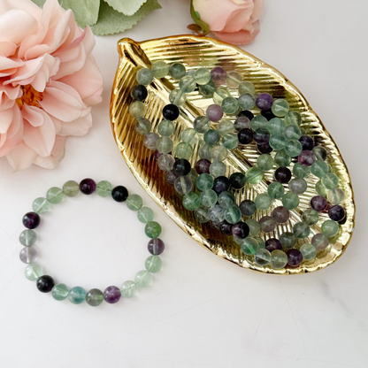 8mm Fluorite Beaded Bracelet