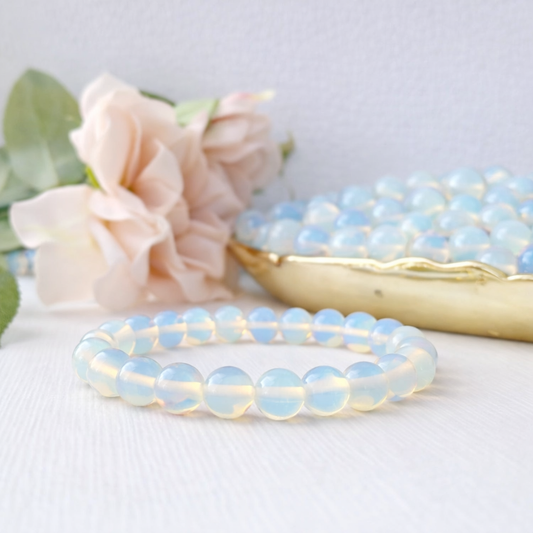 8mm Opalite Beaded Bracelet