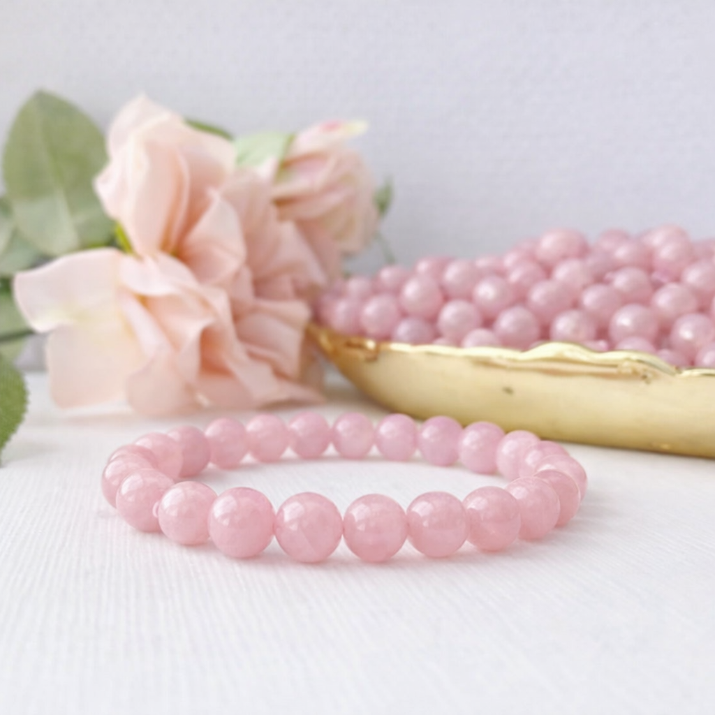8mm Rose Quartz Beaded Bracelet
