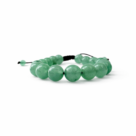 10mm Adjustable Green Aventurine Beaded Bracelet