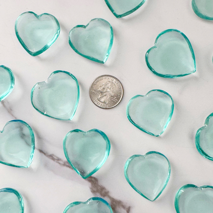 Aqua Blue Obsidian Heart Shaped Worry Stone