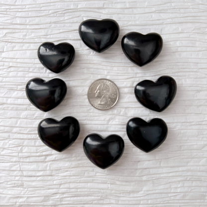 1" Mini Jet Crystal Heart