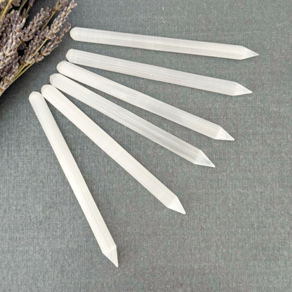 5.5" Long Thin Selenite Wand