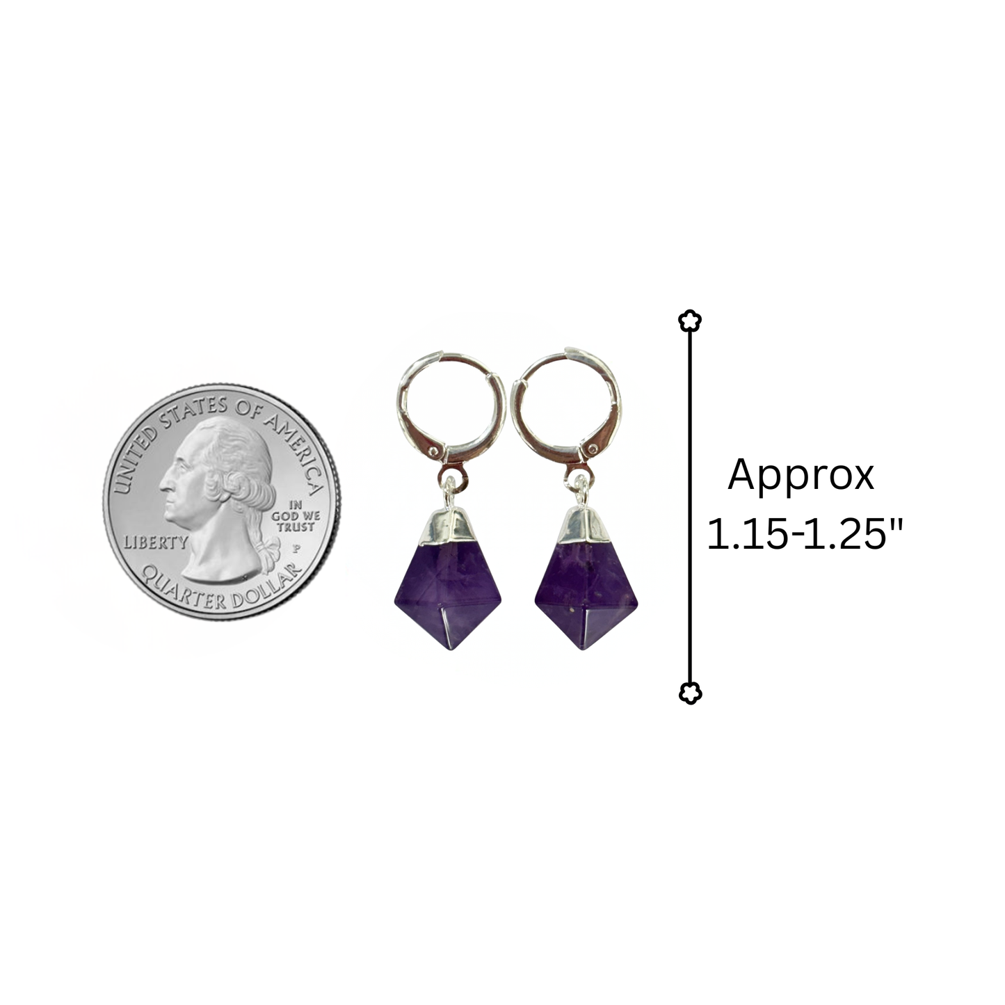 Amethyst Point Huggie Hoop Earrings
