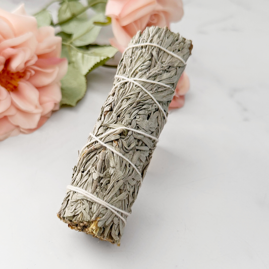 4" Organic Blue & White Sage Smudge Stick