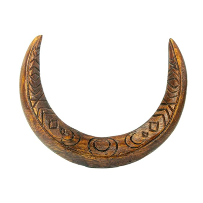 Carved Wooden Moon Hair Fork