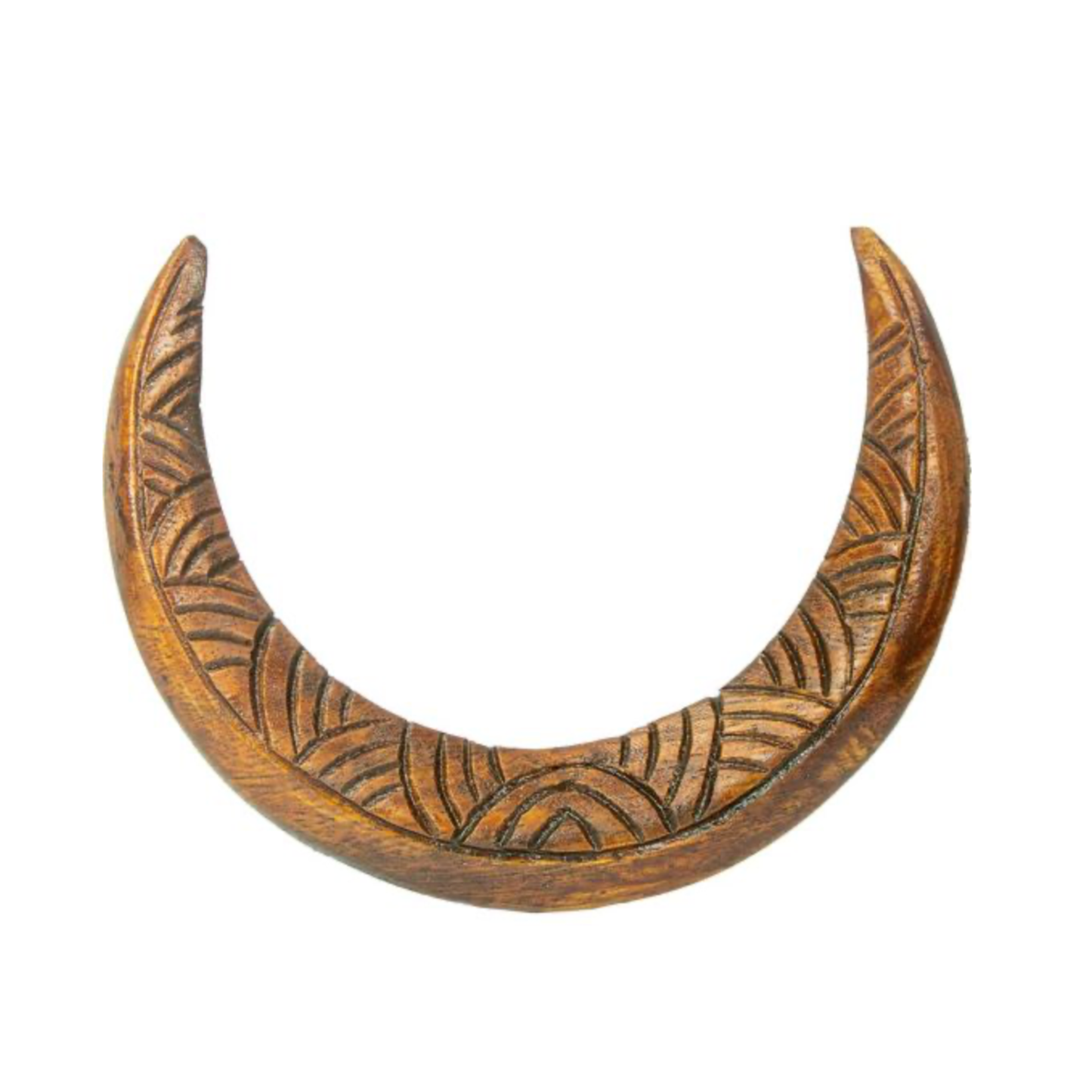 Carved Wooden Moon Hair Fork