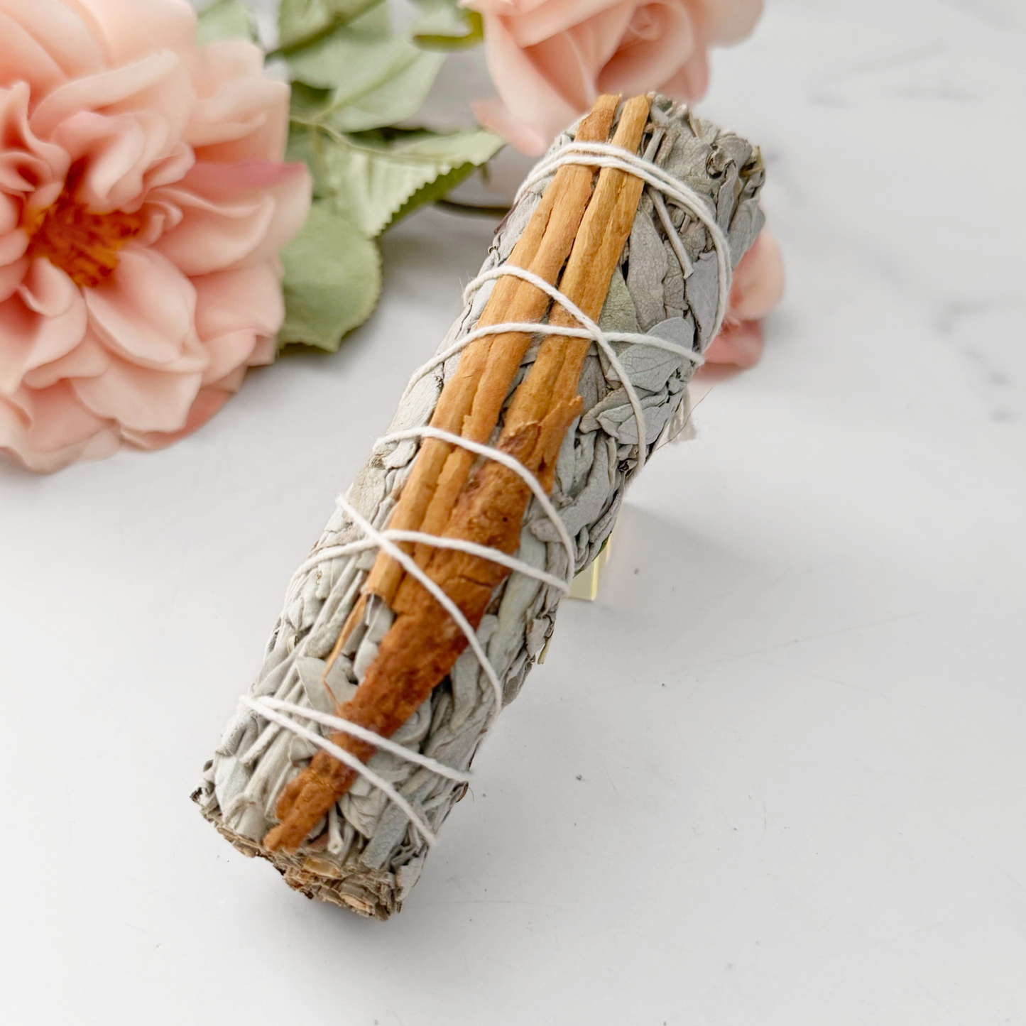4" Organic Cinnamon & White Sage Smudge Stick