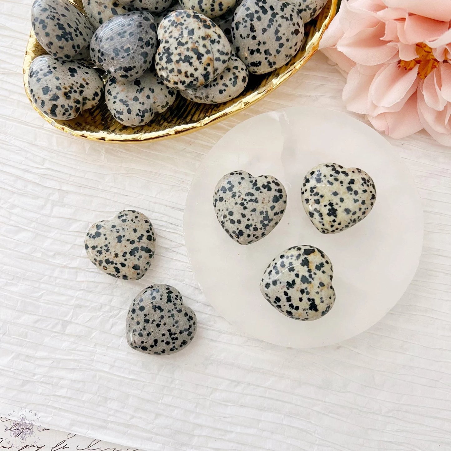 1" Mini Dalmatian Jasper Heart