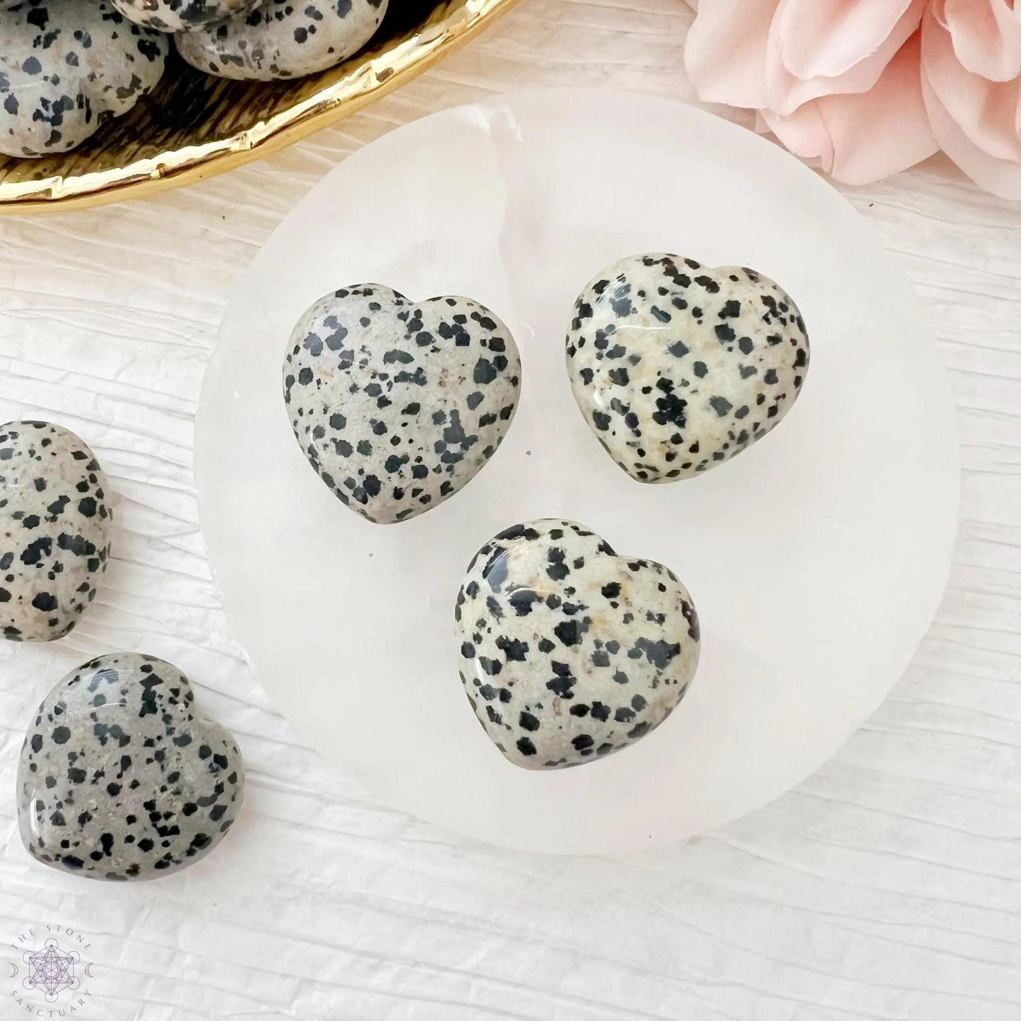 1" Mini Dalmatian Jasper Heart