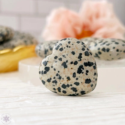 1" Mini Dalmatian Jasper Heart