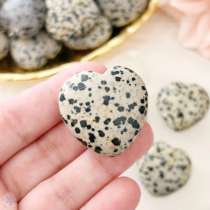 1" Mini Dalmatian Jasper Heart