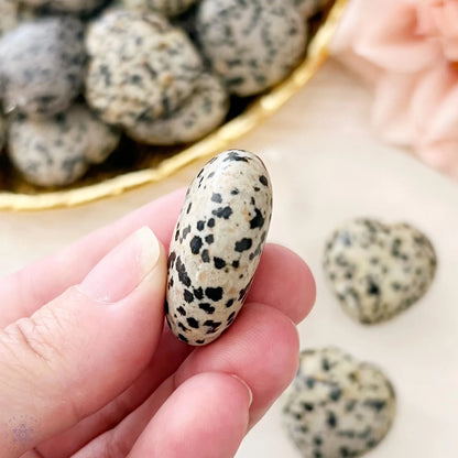 1" Mini Dalmatian Jasper Heart