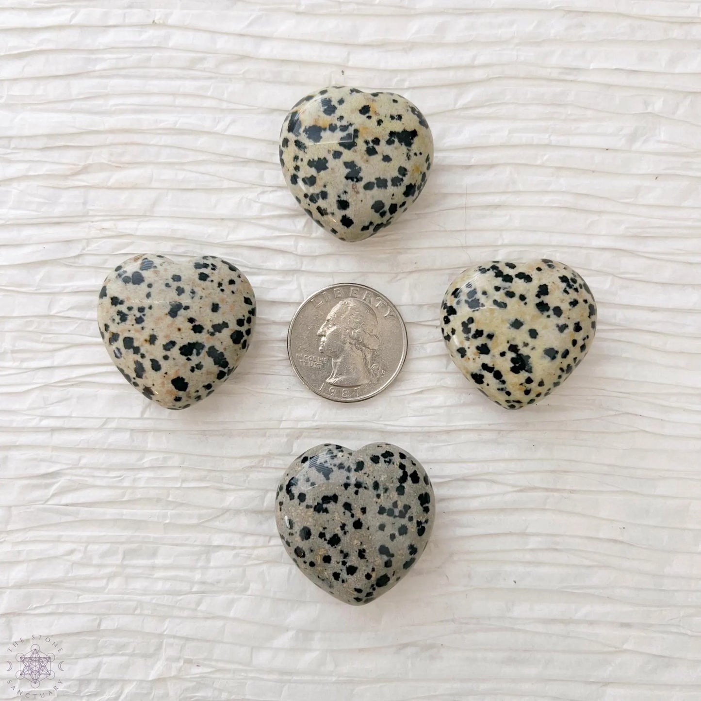 1" Mini Dalmatian Jasper Heart