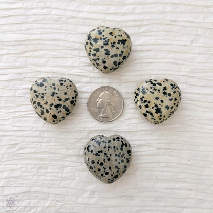 1" Mini Dalmatian Jasper Heart