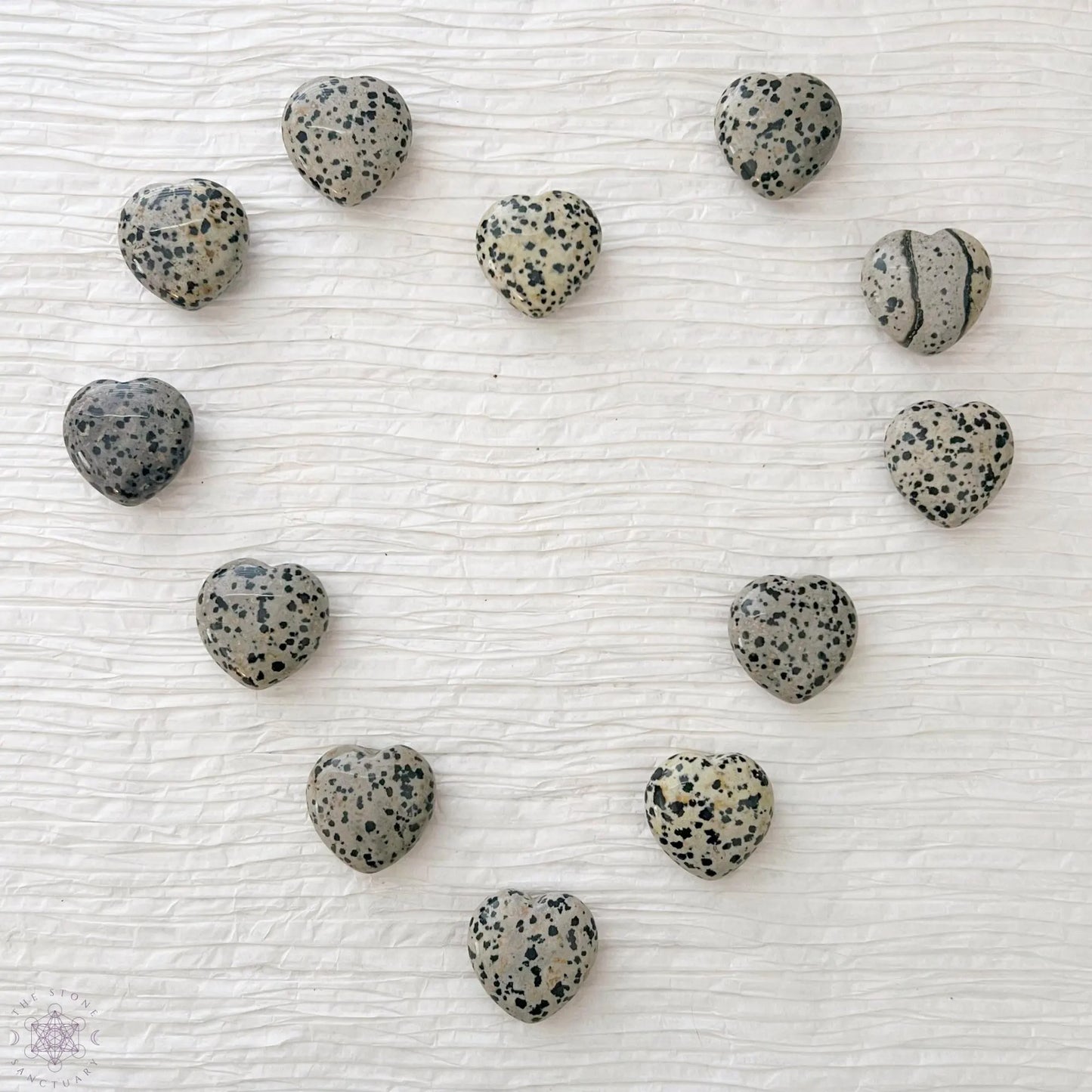 1" Mini Dalmatian Jasper Heart