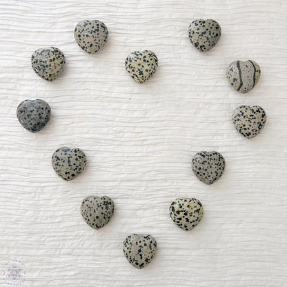 1" Mini Dalmatian Jasper Heart