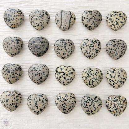 1" Mini Dalmatian Jasper Heart