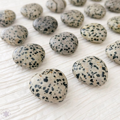1" Mini Dalmatian Jasper Heart