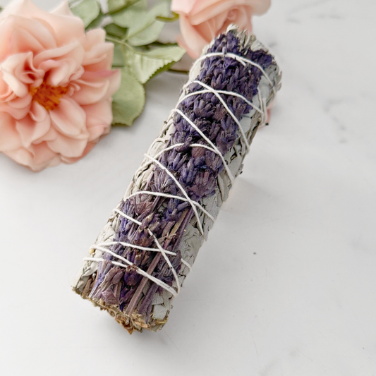 5.5" Deluxe Lavender & White Sage Smudge Stick
