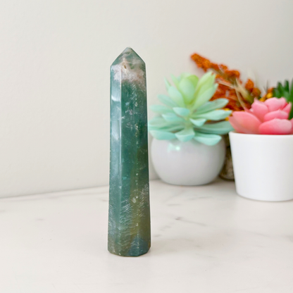 3-4" Green Moss Agate Point