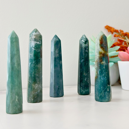 3-4" Green Moss Agate Point