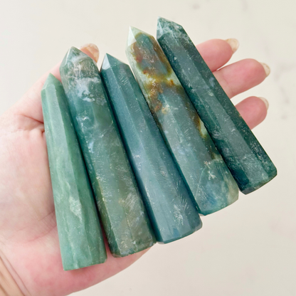 3-4" Green Moss Agate Point