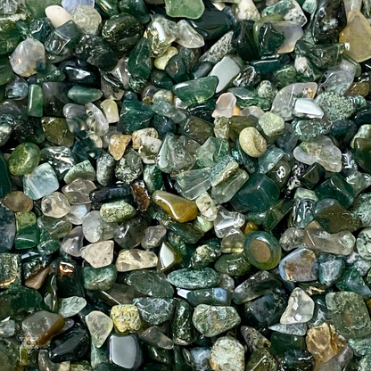 Green Moss Agate Crystal Chips