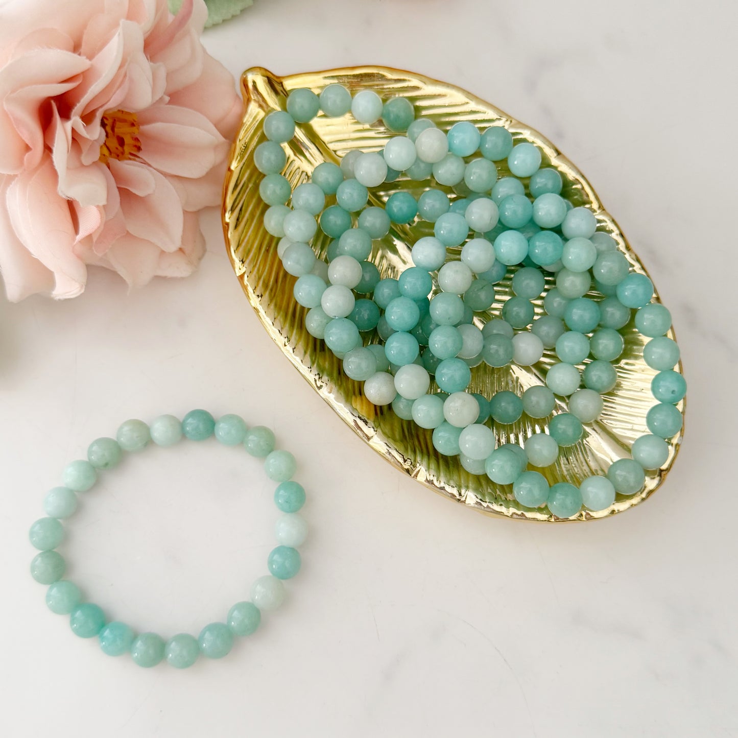 8mm Amazonite Beaded Bracelet