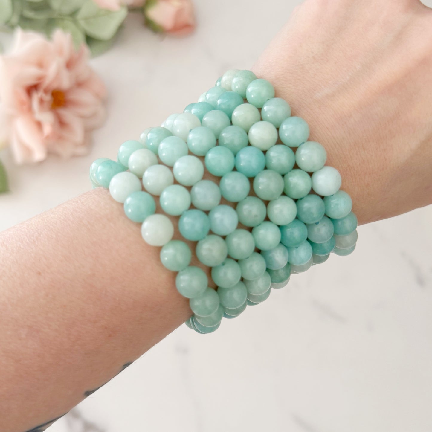 8mm Amazonite Beaded Bracelet