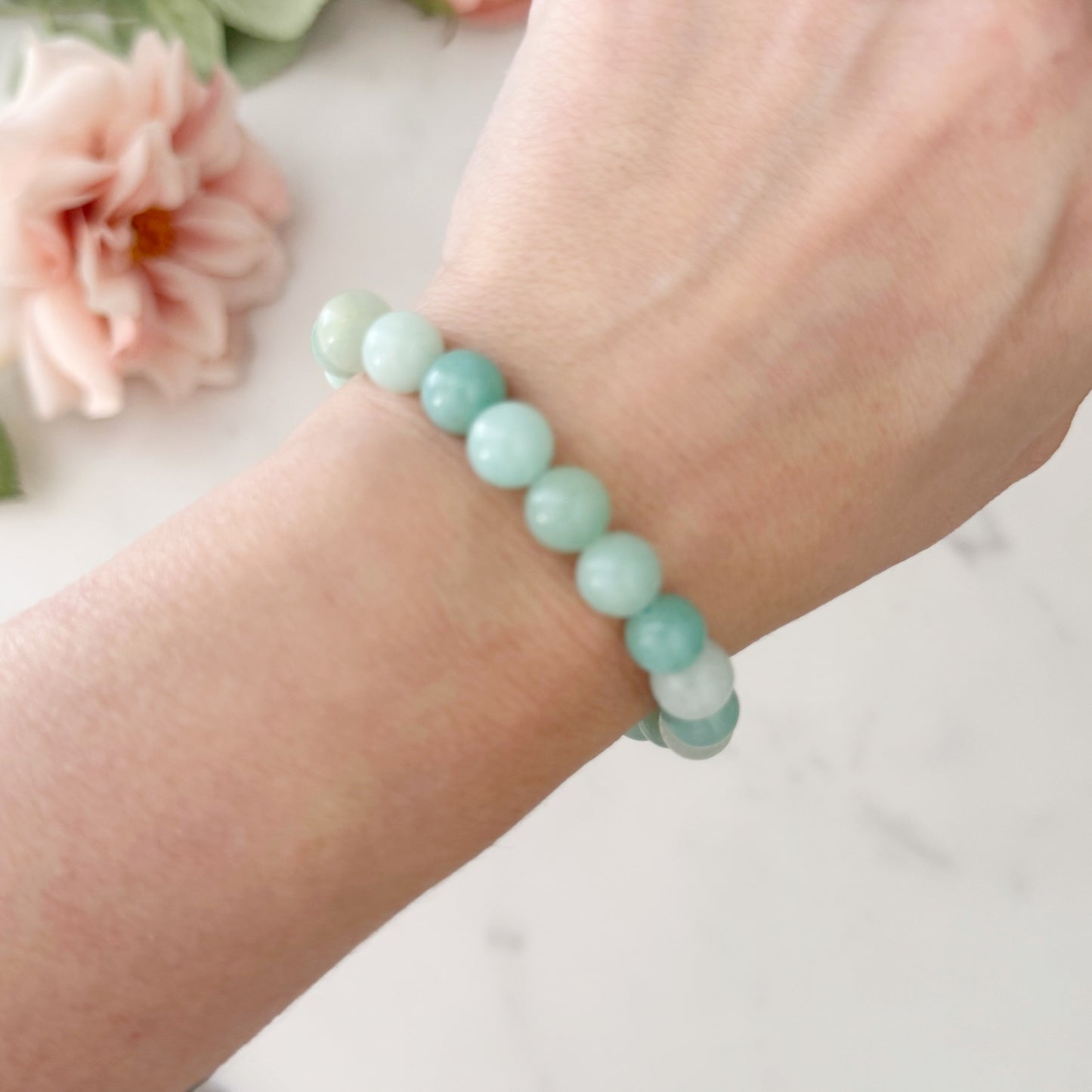 8mm Amazonite Beaded Bracelet