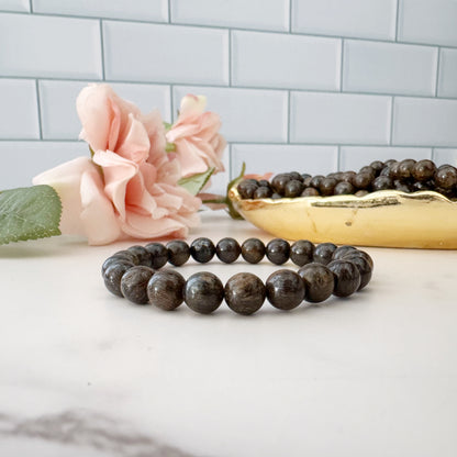 8mm Bronzite Beaded Bracelet